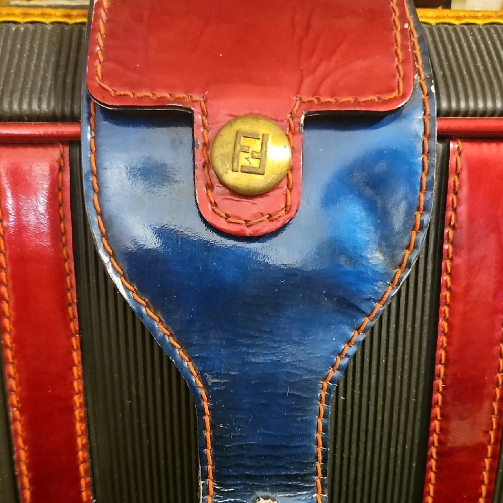 Fendi Black and Red Travel Bag with Blue and Yellow Accents - Picture 5 of 14